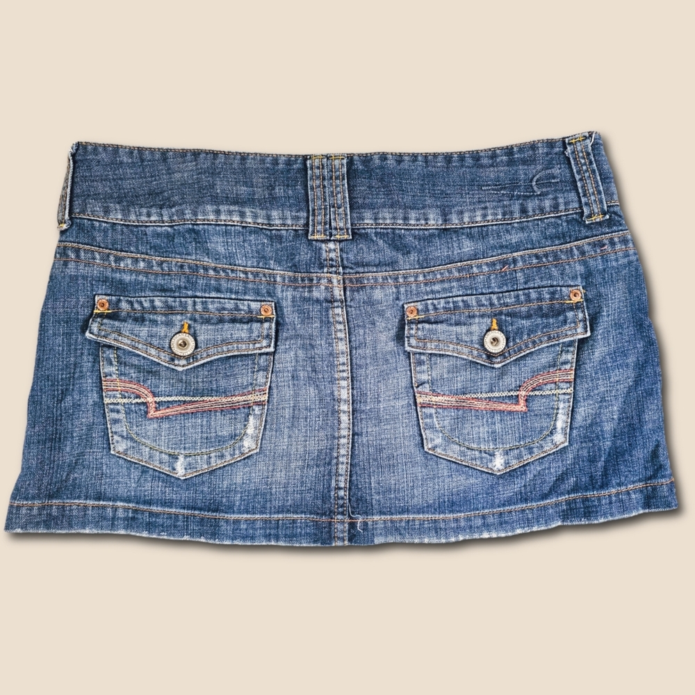 American Eagle - Vintage Y2k - Blue Denim Mini Skirt - Picture 3 of 7